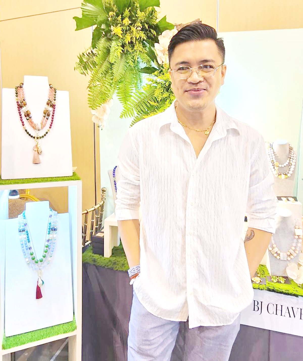 Bj Chavez with his fine jewelry collection.
